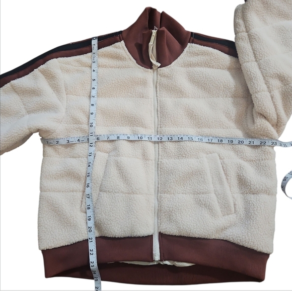 NWOT Free People Tan/brown Fleece Sherpa Scrunchy Pipa Jacket Sz S - Picture 6 of 10